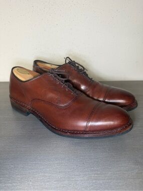 Allen Edmonds Park Avenue 10 D Brown Leather Cap Toe Oxfords Dainite Sole Shoes